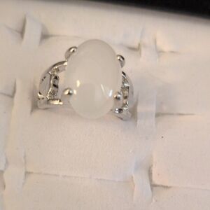 Kohl's Silver Ring with White Stone